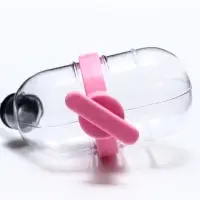 Поилка для грызунов, 60 мл, 12&times;4 см, с розовым креплением, прозрачная