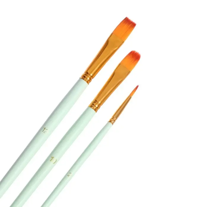 Набор кистей для рисования, синтетика, 3 штуки: № 2, 10, 12, международный размер