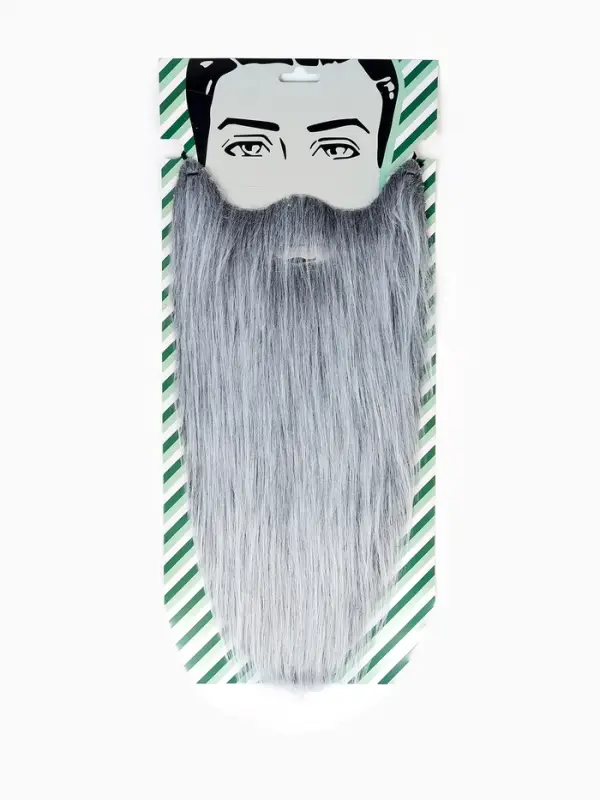 Карнавальная борода 40 см седая Карнавальная борода 40 см седая