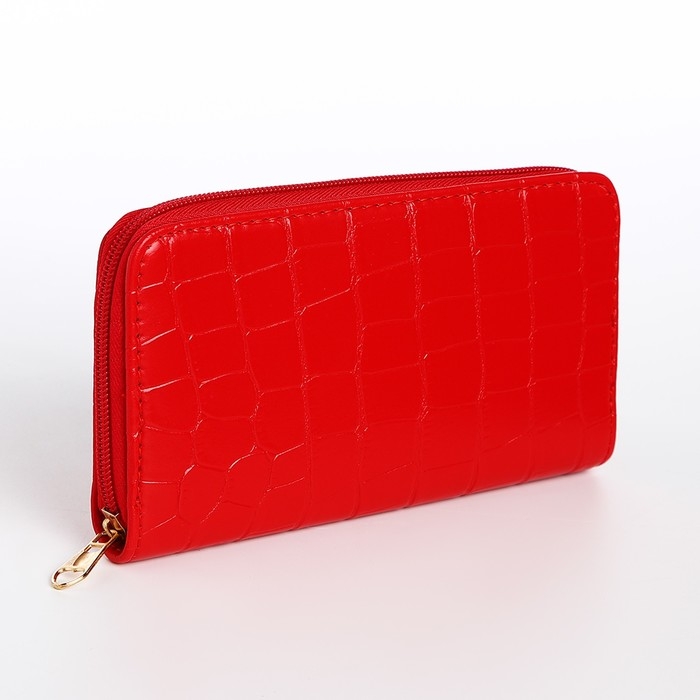 Кошелёк женский на молнии, цвет красный Кошелёк женский на молнии, цвет красный