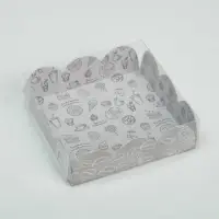 Коробка для печенья, кондитерская упаковка с PVC крышкой, «Вкусности», 10.5 х 10.5 х 3 см