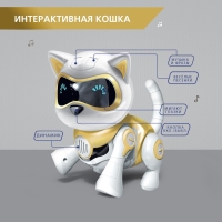 Робот кот «Шерри» IQ BOT, интерактивный: сенсорный, свет, звук, музыкальный, танцующий, на аккумуляторе, на русском языке, золотой