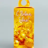 Подарочная новогодняя коробка «Золотой» , сюрприз 11×6×21 см
