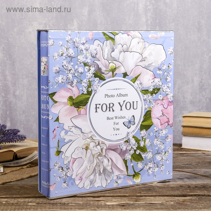 Фотоальбом на 500 фото 10х15 см Фотоальбом на 500 фото 10х15 см "Королевские пионы" зол.обвод в короб. МИКС 33,5х30,5х5,7см