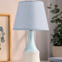 Лампа настольная RISALUX &laquo;Бирюза&raquo;, Е14, 40 Вт, голубая, 22&times;22&times;38 см