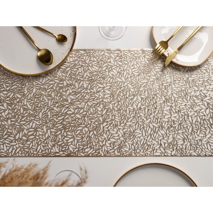 Дорожка на стол Доляна «Манифик», 30×150 см, цвет золотой Дорожка на стол Доляна «Манифик», 30×150 см, цвет золотой