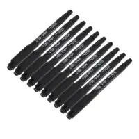 Маркер перманентный ТУНДРА, двухсторонний, черный, 1-1.5 мм, 10 шт.