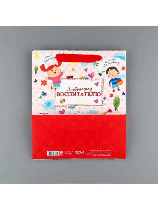 Пакет подарочный ламинированный, упаковка, «Любимому воспитателю», ML 27 х 23 х 11.5 см Пакет подарочный ламинированный, упаковка, «Любимому воспитателю», ML 27 х 23 х 11.5 см