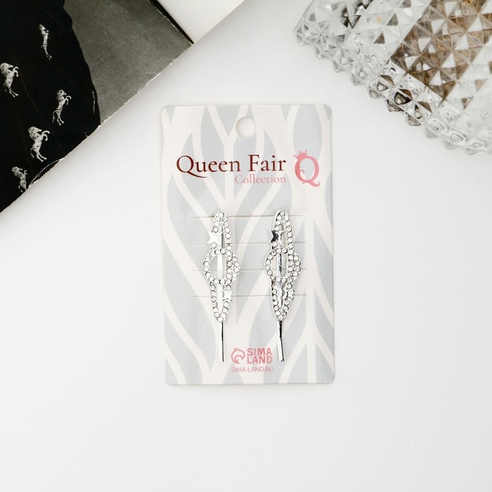 Невидимка для волос  Невидимка для волос "Капелла" (набор 2 шт) планета, 5,5 см, серебро