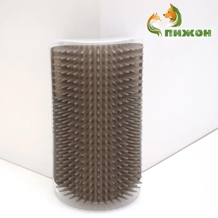 Массажёр - чесалка на угол, размер L, 17&times;11&times;6.2, с кошачьей мятой, серый