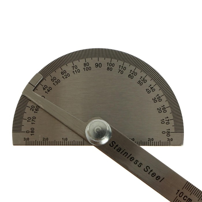 Линейка - транспортир 10 см, нержавеющая сталь Линейка - транспортир 10 см, нержавеющая сталь