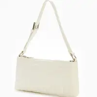 Сумка женская багет на молнии, 27&times;5&times;13 см, белая