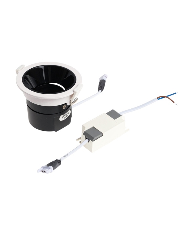 Светильник светодиодный встраиваемый, поворотный, 6Вт, 6500К, с драйвером, D75, черно-белый   107130 Светильник светодиодный встраиваемый, поворотный, 6Вт, 6500К, с драйвером, D75, черно-белый   107130