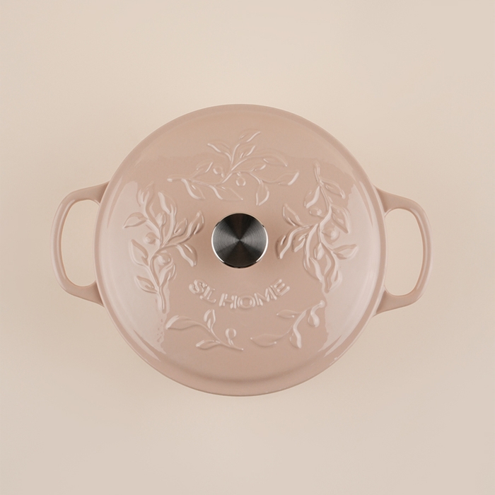 Кастрюля чугунная с эмалированным покрытием SL Home, d=24,5 см, h=11 см, цвет бежевый