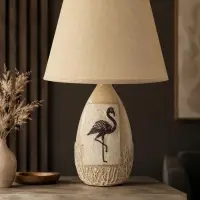 Лампа настольная RISALUX &laquo;Фламинго&raquo;, Е14, 40 Вт, бежевая, 25&times;25&times;39 см