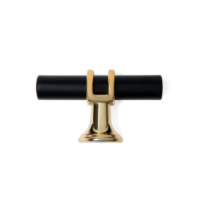 Ручка-кнопка CAPPIO, d=12 мм, цвет черный с золотом