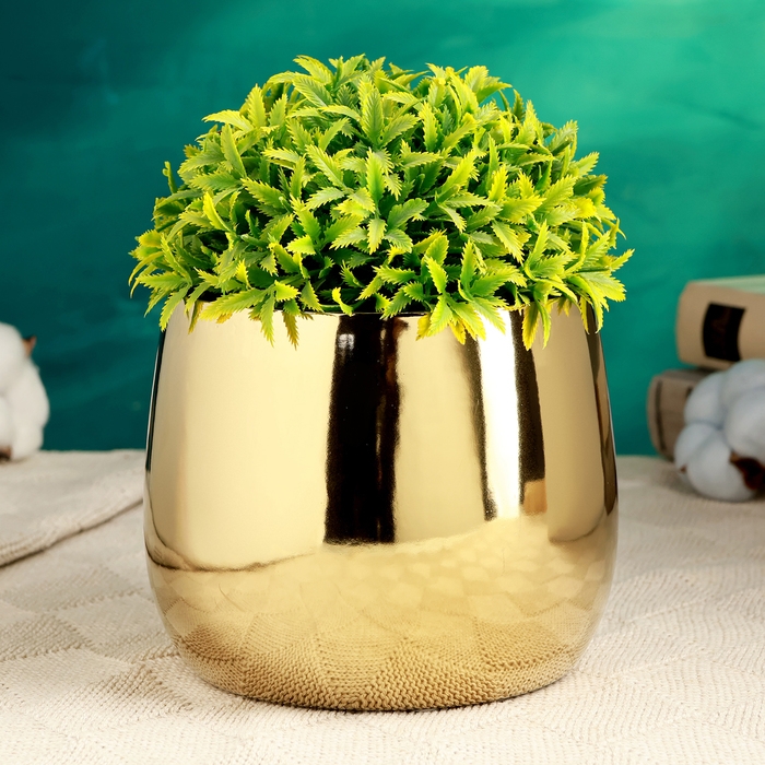 Кашпо  Кашпо "Лайт" золотое, 14х14х12см