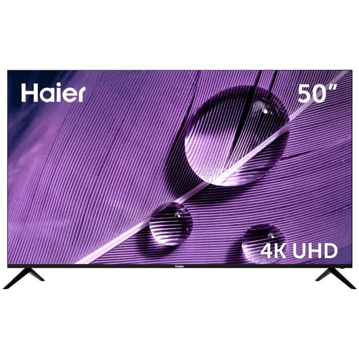 Телевизор Haier SMART TV S1, 50 Телевизор Haier SMART TV S1, 50", 3840x2160, DVB-T/T2/C/S2, HDMI 3, USB 2, Smart TV, чёрный