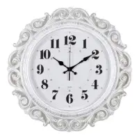 Часы настенные интерьерные &laquo;Хостон&raquo;, бесшумные, плавный ход, d=40.5 см, циферблат d=26 см, белые