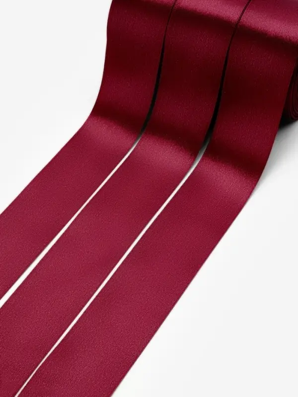 Атласная лента, набор 3 шт., 50 мм, 23&plusmn;1 м, бордовая №48