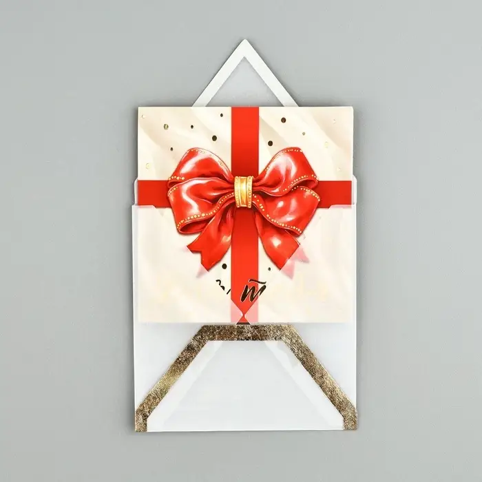 Открытка с конвертом «Бант», тиснение, 7 х 7 см Открытка с конвертом «Бант», тиснение, 7 х 7 см