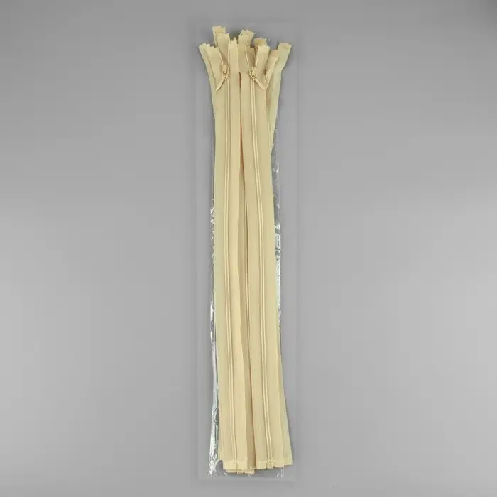 Молния «Спираль», №3, разъёмная, плательная, замок автомат, 40 см, бежевая