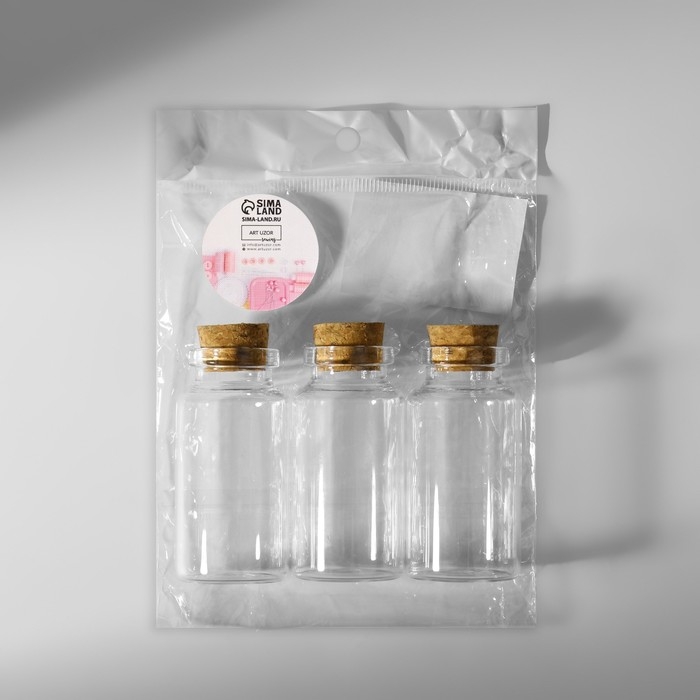 Баночки для хранения бисера, d=3×6 см, 3 шт. Баночки для хранения бисера, d=3×6 см, 3 шт.