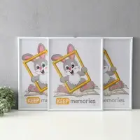 Фоторамка "Радуга" 30х40 см, набор 3 шт, (пластиковый экран), белый