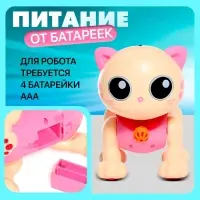 Робот кот &laquo;Пультовод&raquo; ZHORYA, на пульте управления, интерактивный: сенсорный, звук, свет, на батарейках, на русском языке, розовый