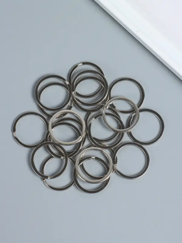 Основа для брелока кольцо плоское металл серебро 3&times;3 см, набор 20 шт.