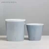 Набор кашпо для цветов 2 в 1 Flowers, тиснение, 0.8 и 1.6 л, 11×12 и 14×14 см