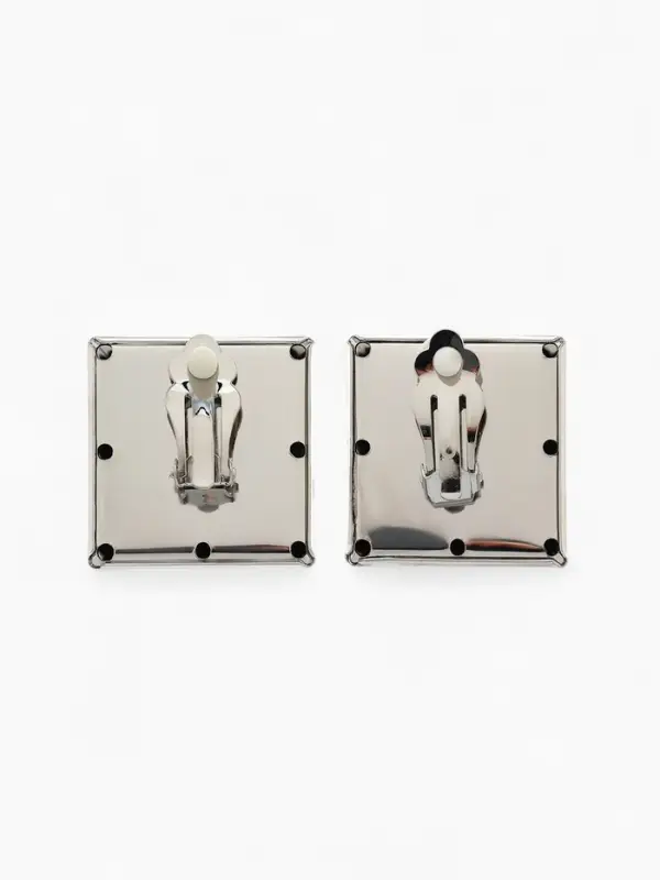 Серьги клипсы для ушей QF &laquo;Тренд. Квадрат&raquo;, металл, цвет серебро