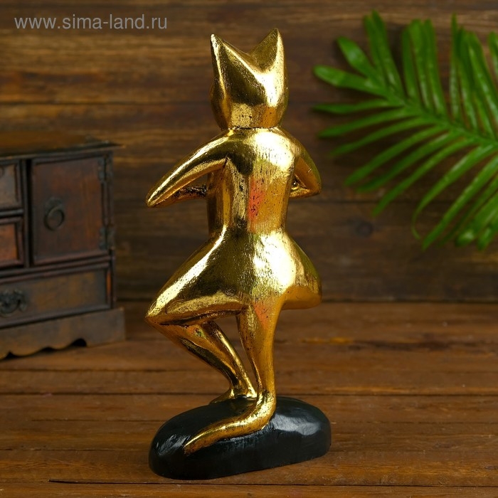 Сувенир дерево Сувенир дерево "Кот йог" 15х7х35 см