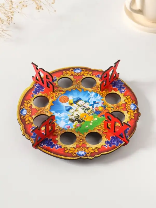 Подставка пасхальная на 8 яиц "Цыпленок".   Д 20 см