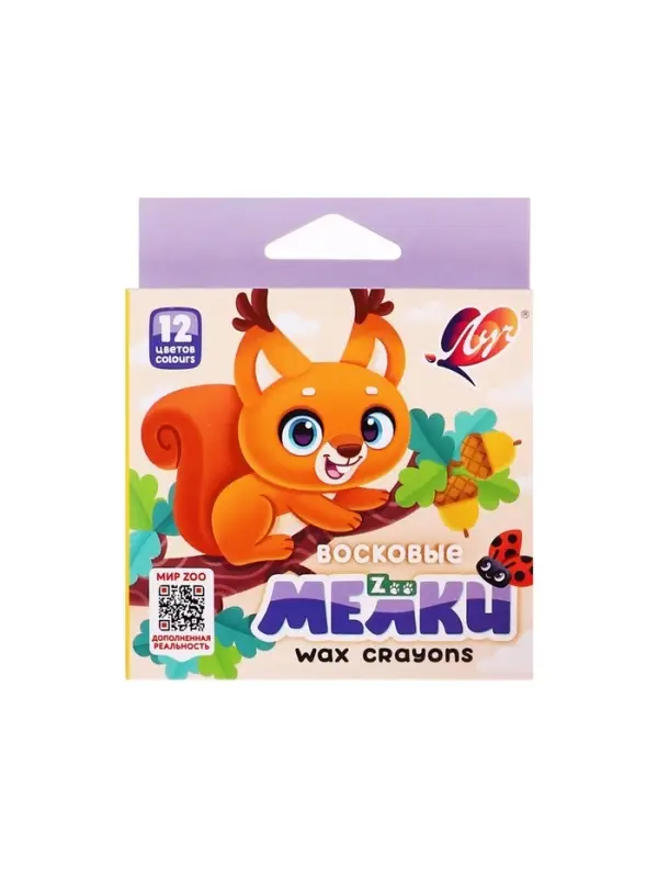 Мелки восковые, 12 цветов, &laquo;Луч&raquo;, шестигранные