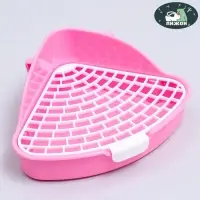 Туалет угловой для кроликов и хорьков "Пижон", 24 х 18 х 11 см, розовый Туалет угловой для кроликов и хорьков "Пижон", 24 х 18 х 11 см, розовый