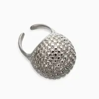 Кольцо металл "Шар сетка", цвет серебро, безразмерное