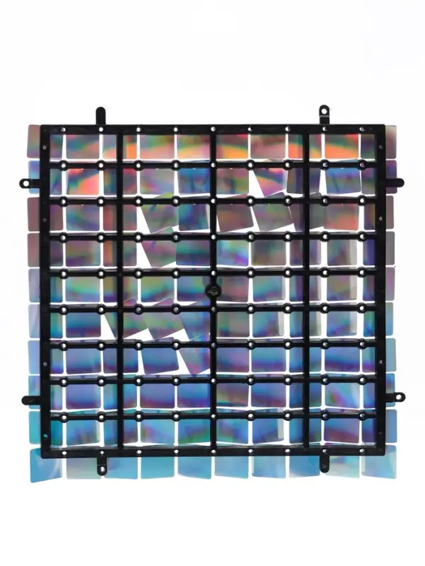 Панель с пайетками для фотозоны 30&times;30 см, серебристая с эффектом голографии