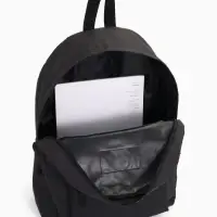 Рюкзак школьный на молнии, с карманом, размер 30&times;14&times;41 см, чёрный