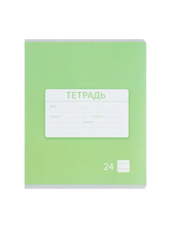 Тетради 10 штук, 24 листа в линию &laquo;Однотонная&raquo;, обложка мелованная бумага, ВД-лак, блок №2, белизна 75%
