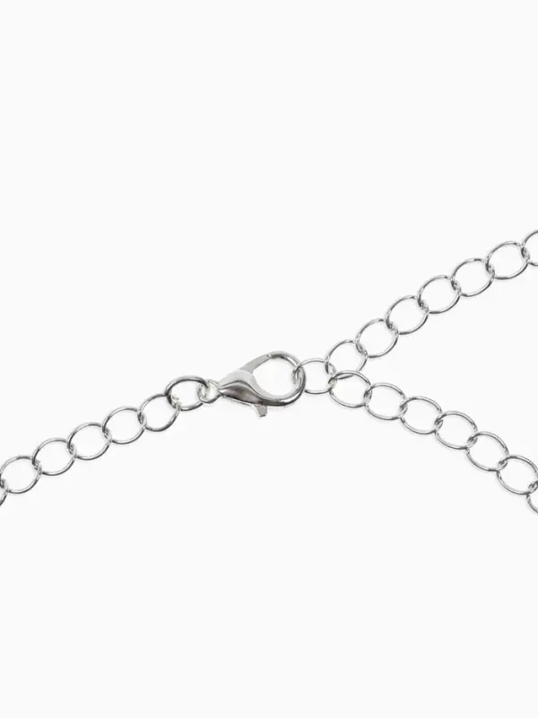 Набор 2 предмета: серьги, колье &laquo;Листопад&raquo;, капли, белый в серебре, 45 см