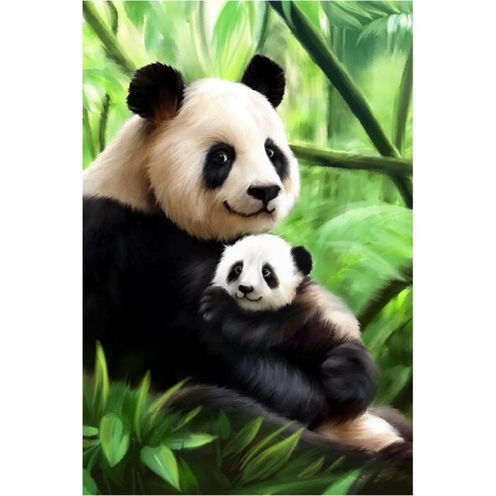 Алмазная мозаика с полным заполнением на холсте «Панда», 20 х 30 см Алмазная мозаика с полным заполнением на холсте «Панда», 20 х 30 см