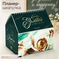 Планер - шкатулка &laquo;Золотой учитель!&raquo;, зеленый, 50 листов