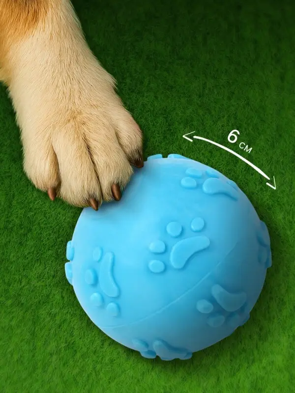 Игрушка для собак &laquo;Мяч-лапка&raquo;, 6 см, TPR, синяя