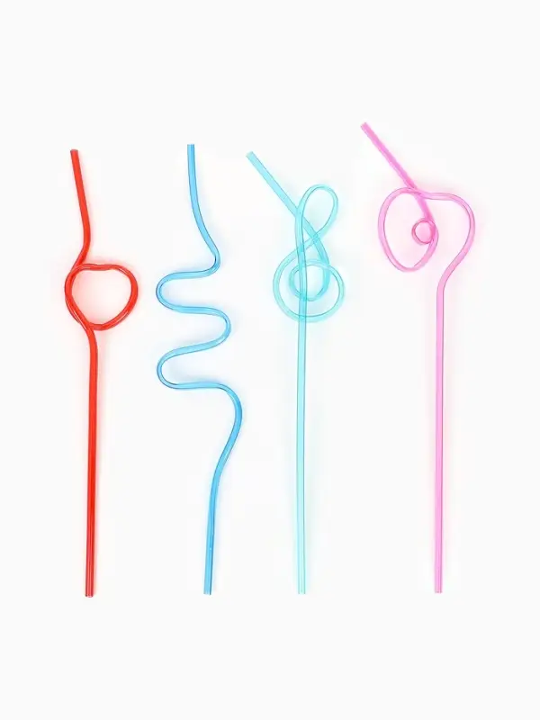 Трубочки для коктейля &laquo;Завитушка&raquo;, набор 4 шт., МИКС