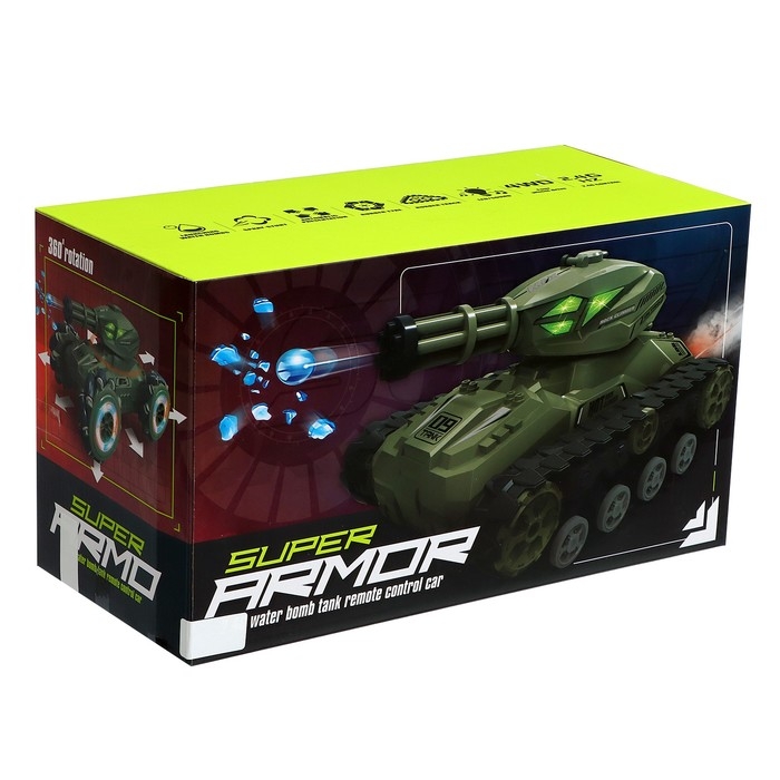 Танк радиоуправляемый «Боец», работает от аккумулятора, стреляет гидрогелевыми пулями, цвет зелёный Танк радиоуправляемый «Боец», работает от аккумулятора, стреляет гидрогелевыми пулями, цвет зелёный