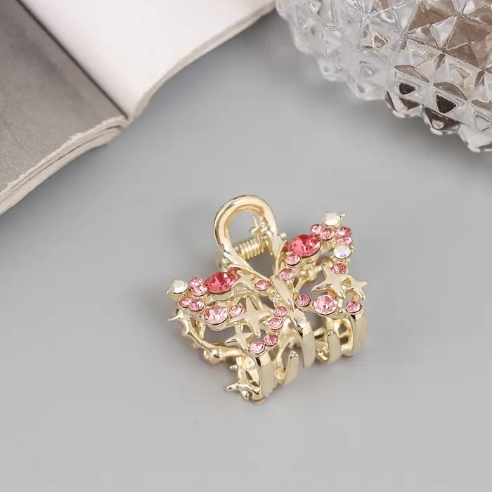 Крабик для волос &laquo;Селена галант&raquo;, бабочка, 3 см, золотистый