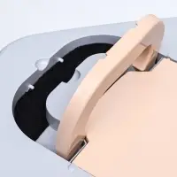 Туалет-домик угловой для кошек, 57&times;46&times;37 см, закрытый, с дверцей, бежевый, серый