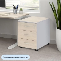 Тумба Easy St . выкатная 911274 (440) 3 ящ. св.дуб/сер