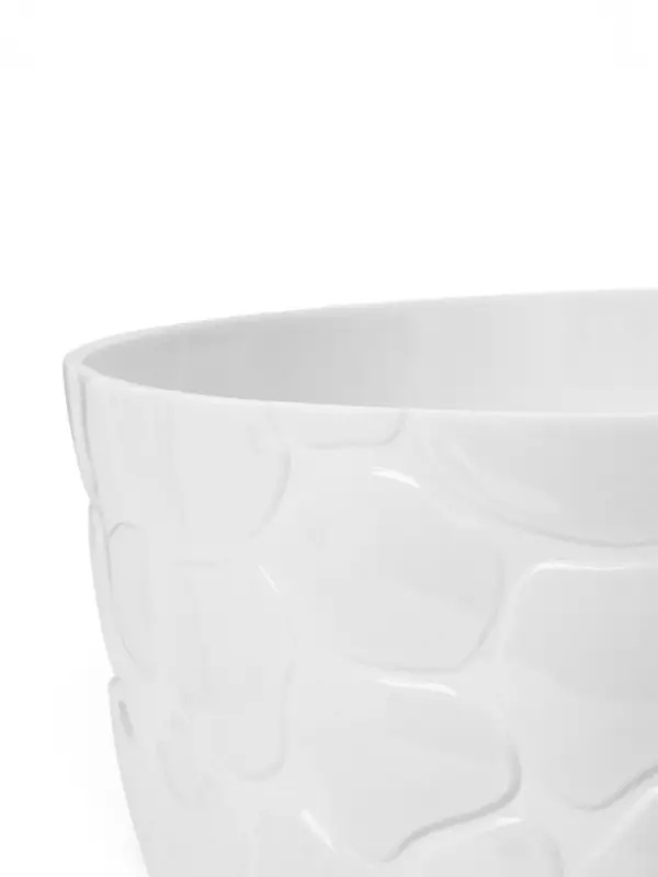 Горшок для цветов с поддоном &laquo;Камешки&raquo;, 8 л, пластиковый, белый